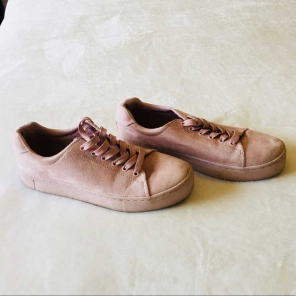 H&M WOMEN PINK SUEDE  SNEAKERS